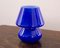 Vintage Italian Blue Mushroom Lamps in Murano Glass, Set of 2 8