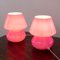 Lampes Champignon Fuchsia Vintage en Verre de Murano, Italie, Set de 2 5