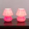 Vintage Italian Fuchsia Mushroom Lamps in Murano Glass, Set of 2, Image 3