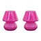 Lampes Champignon Fuchsia Vintage en Verre de Murano, Italie, Set de 2 1