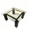 Square Black-Coated Brass Side Tables with Glass Table Tops, Set of 2 5