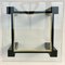 Square Black-Coated Brass Side Tables with Glass Table Tops, Set of 2 10