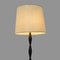 Floor Lamp in Wood and Brass with Fabric Diffuser, 1950s 11