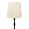 Floor Lamp in Wood and Brass with Fabric Diffuser, 1950s 6