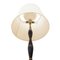 Floor Lamp in Wood and Brass with Fabric Diffuser, 1950s 7