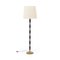 Floor Lamp in Wood and Brass with Fabric Diffuser, 1950s, Image 1