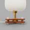 Lámpara de mesa de latón y vidrio opalino, años 50, Imagen 8
