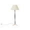 Floor Lamp with Brass Base and Parchment Lampshade, 1950s, Image 1
