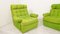 Modulares Sofa aus grünem geripptem Samtstoff, 1970er, 5er Set 6