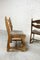 Guillerme Et Chambron zugeschriebene Esszimmerstühle aus Holz & Stoff, 1950er, 6 . Set 4