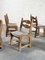 Dining Chairs in Wood and Fabric attributed to Guillerme Et Chambron, 1950s, Set of 6 3