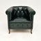 Antique Swedish Leather Club Armchair, 1900s 1