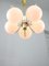 Mid-Century Modern Italian Brass and Opaline Chandelier 2