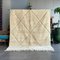 Modern Moroccan White Handwoven Berber Area Wool Rug 2