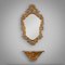 Rococo Style Mirror and Wall Console in Wood and Gold Leaf from Deknudt, Belgium, 1950s, Set of 2, Image 1