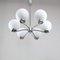 Vintage Italian Chrome and Opaline Chandelier, 1970s, Image 1