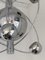 Lámpara de araña Satellite Sputnik italiana de metal y cromo atribuida a Reggiani, años 70, Imagen 7
