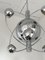 Lámpara de araña Satellite Sputnik italiana de metal y cromo atribuida a Reggiani, años 70, Imagen 10