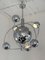 Lámpara de araña Satellite Sputnik italiana de metal y cromo atribuida a Reggiani, años 70, Imagen 4