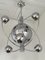 Lámpara de araña Satellite Sputnik italiana de metal y cromo atribuida a Reggiani, años 70, Imagen 6
