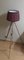Lampadaire Vintage avec Cadre Tripode Antique en Chêne avec Supports en Laiton et Abat-Jour en Tissu Rouge Fait Main de Lamplove, 1890s 7