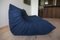 Blaues Togo 3-Sitzer Sofa aus Mikrofaser von Michel Ducaroy für Ligne Roset 4
