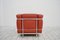 Silla Carmin modelo Lc2 vintage de cuero rojo de Le Corbusier para Cassina, años 90, Imagen 4