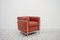 Silla Carmin modelo Lc2 vintage de cuero rojo de Le Corbusier para Cassina, años 90, Imagen 15