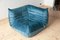 Blue Velvet Togo Living Room by Michel Ducaroy for Ligne Roset, Set of 5 5