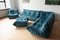 Blue Velvet Togo Living Room by Michel Ducaroy for Ligne Roset, Set of 5, Image 2