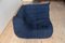 Blue Microfiber Togo Living Room by Michel Ducaroy for Ligne Roset, Set of 5 4