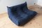 Blue Microfiber Togo Living Room by Michel Ducaroy for Ligne Roset, Set of 5 3