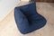 Blue Microfiber Togo Living Room by Michel Ducaroy for Ligne Roset, Set of 5 15