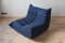 Blue Microfiber Togo Living Room by Michel Ducaroy for Ligne Roset, Set of 5 8