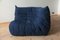 Blue Microfiber Togo Living Room by Michel Ducaroy for Ligne Roset, Set of 5 16