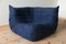 Blue Microfiber Togo Living Room by Michel Ducaroy for Ligne Roset, Set of 5 17