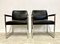 Mid-Century Black Leather Armchairs, 1960s, Set of 2, Image 1