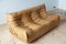 Canapé 2 Places Togo en Cuir Marron Camel par Michel Ducaroy pour Ligne Roset 3