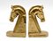 Vintage Trojan Brass Horse Head Bookends, 1960s, Set of 2, Image 1