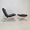 Barcelona Sessel mit Fußhocker von Knoll von Knoll Inc. / Knoll International, 1970er, 2er Set 1