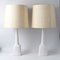 Grandes Lampes de Bureau en Céramique Blanche de Soholm, Danemark, 1960s, Set de 2 1
