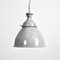 Grande Lampe à Suspension d'Usine Industrielle Grise, 1950s 1