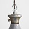 Grande Lampe à Suspension d'Usine Industrielle Grise, 1950s 4
