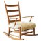 Rocking Chair in Oak and Sheepskin, 1940s, Image 1