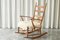 Rocking Chair in Oak and Sheepskin, 1940s, Image 3