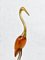 Mid-Century Modern Tall Carved Teak and Brass Heron Figurine, 1960s 11