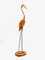 Mid-Century Modern Tall Carved Teak and Brass Heron Figurine, 1960s 2