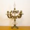 Candelabro vintage de bronce y cristal, España, años 30, Imagen 4