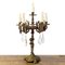 Vintage Bronze Candelabra Lamp with Purple Crystals, 1930s, Image 1