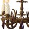 Lámpara de candelabro vintage de bronce con cristales morados, años 30, Imagen 3